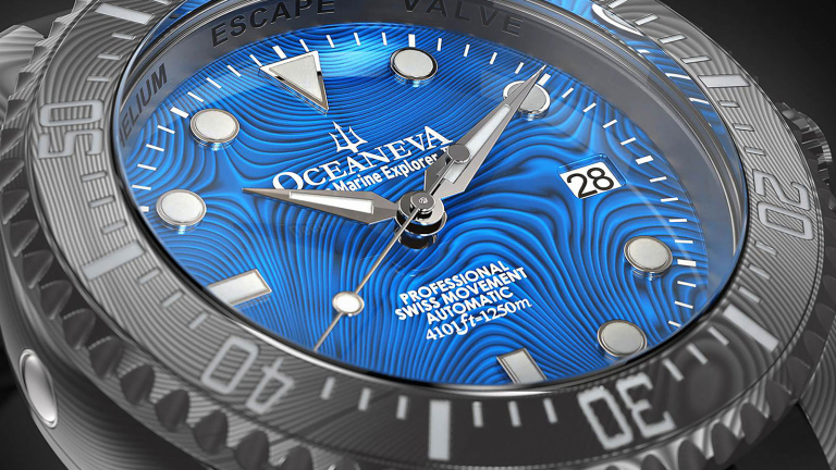 Oceaneva Deep Marine Explorer II Pro Diver Damascus Steel