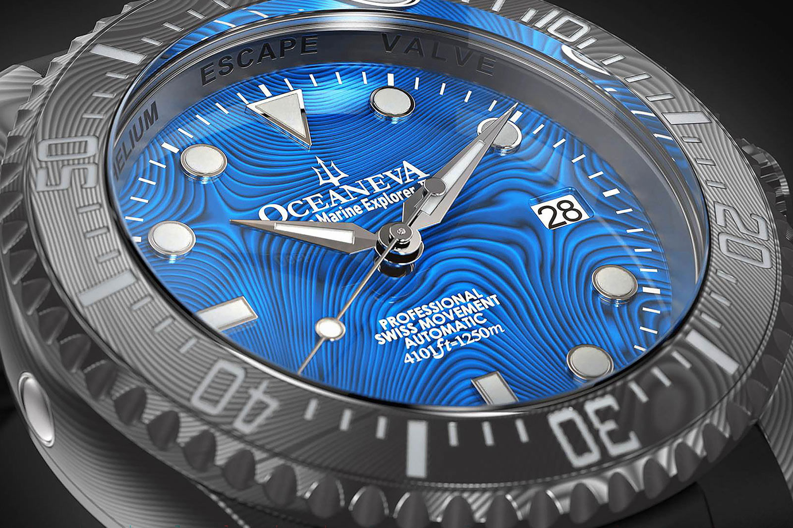 Oceaneva Expand Deep Marine Explorer II Pro Diver Damascus Steel Collection with New Limited Edition Colours
