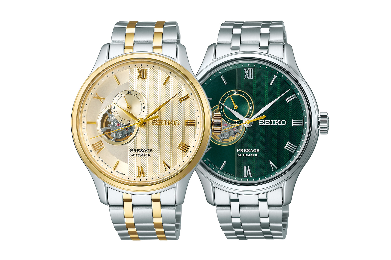 Seiko Present Presage ‘Japanese Zen Garden’ Series in Fern Green and Gold-Tone Sand